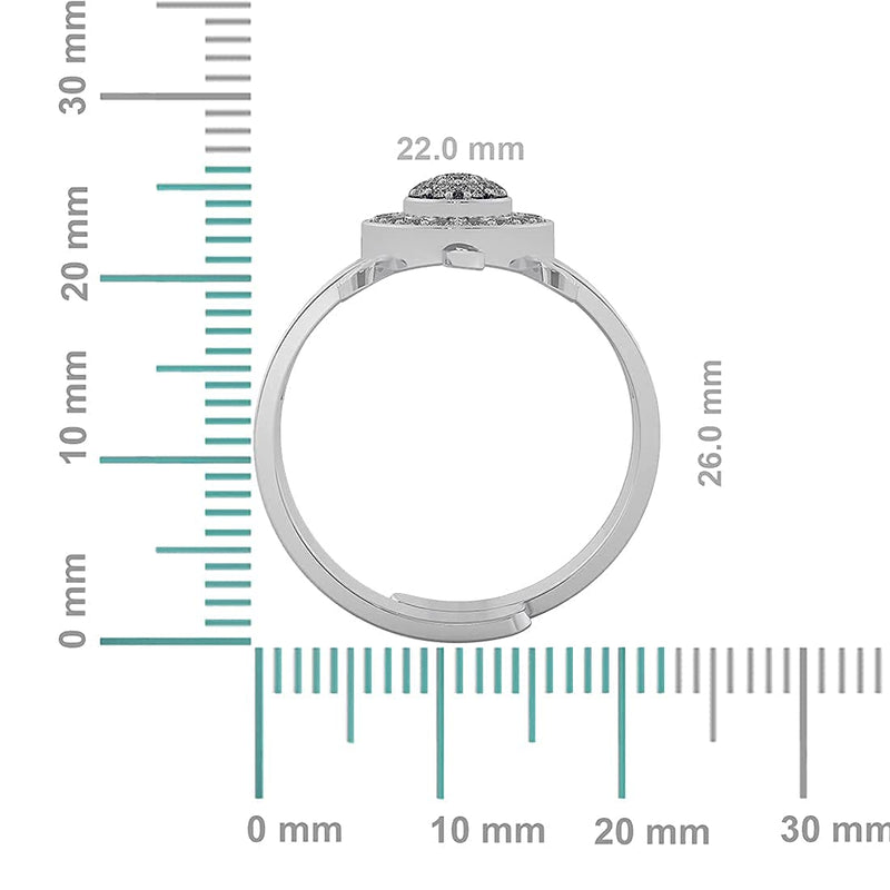 VEDVAANI 925 Sterling Silver Meru Ring with 24 pcs Cubic Zirconia Stone – Finger Tortoise Ring for Unisex – perfect gifts for men, women, boys and girls – with Authenticity Certificate