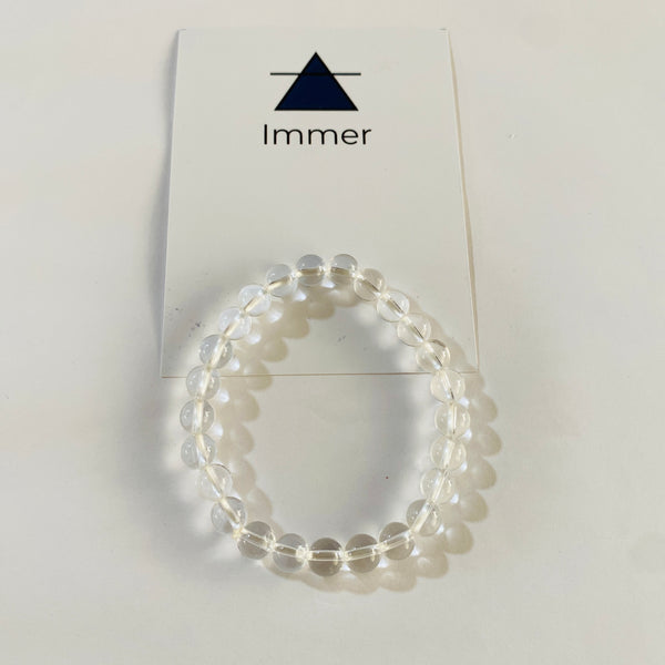 Original Clear Quartz Bracelet with 8MM Beads for Men & Women | Natural Energised Healing Crystal with Authenticity Certificate