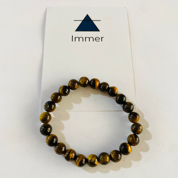 Original Certified Tiger Eye Bracelet for Men and Women – Natural Stone Tiger eye energised bracelet for Confidence, Strength, Willpower Meditation and Reiki Healing – 8MM beads