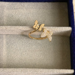 Dual Butterfly Open Ring for Women – Anti-Tarnish & Elegant
