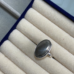 Pyrite Ring – Bold Polished Silver-Tone Statement Adjustable Ring for Men