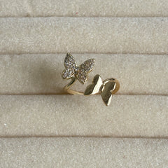 Dual Butterfly Open Ring for Women – Anti-Tarnish & Elegant