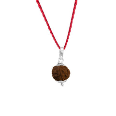 VEDVAANI 925 Sterling Silver pendent with 5 mukhi rudraksha original certified