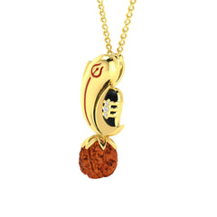 immer Ganesha shiv ling rudraksha 925 sterling silver gold plated pendant