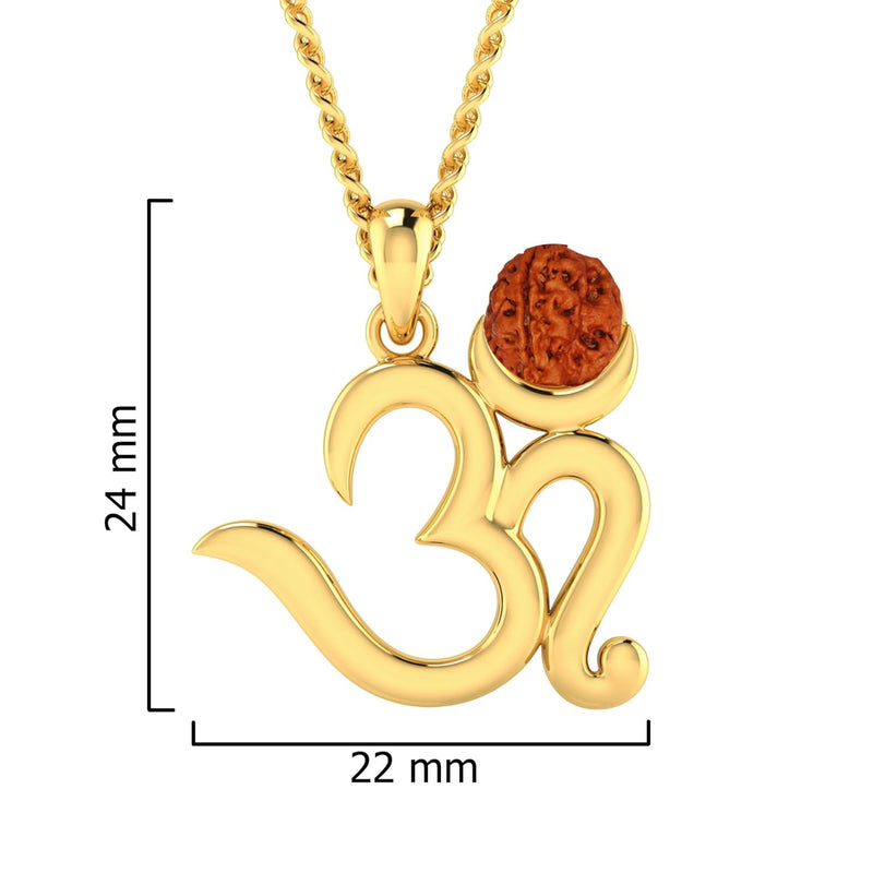 immer OM rudraksha gold plated pendant