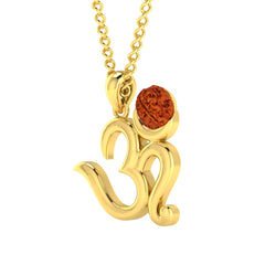 immer OM rudraksha gold plated pendant