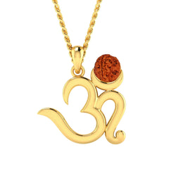 immer OM rudraksha gold plated pendant