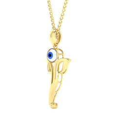 immer Evil eye ganesha pandent 925 sterling silver in gold plating