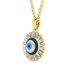 immer Evil eye floral design pendant in gold plating