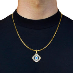 immer Evil eye floral design pendant in gold plating