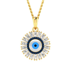 immer Evil eye floral design pendant in gold plating