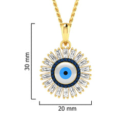 immer Evil eye floral design pendant in gold plating