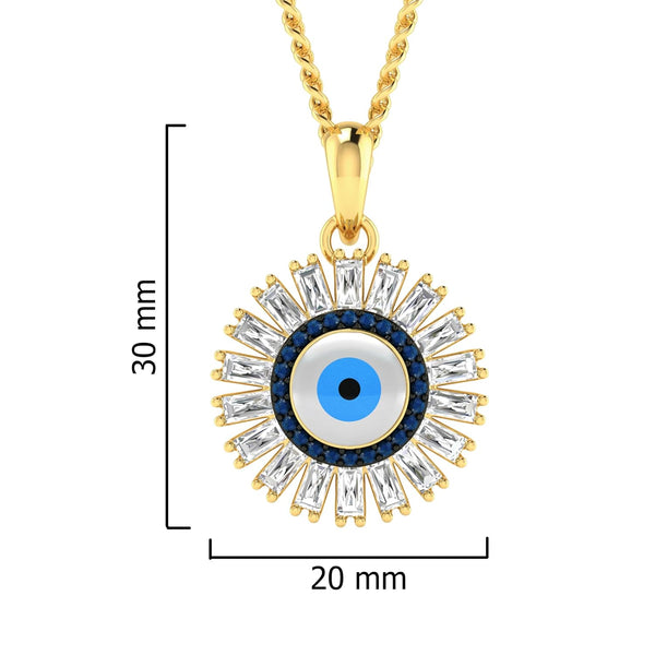 immer Evil eye floral design pendant in gold plating