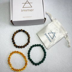 Gemstone Bracelet Combo for Men & Women - Citrine, Green Jade & Tiger Eye - DESTINY CHANGER COMBO