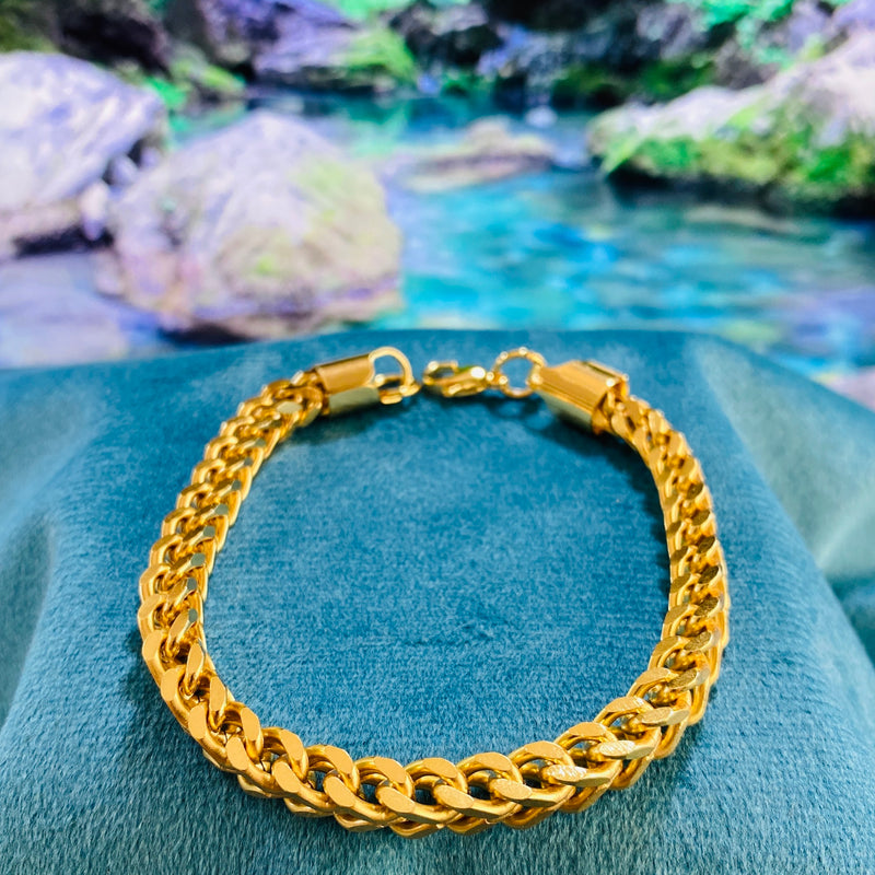 Men's Bold Cuban Chain Bracelet – 18K Gold Plated Anti-Tarnish Waterproof