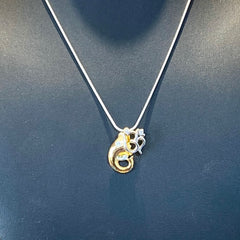 Ganesh Om Pendant in Dual Tone – 925 Silver & Gold Plated Necklace for men & Women