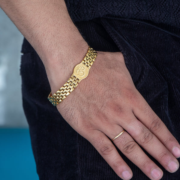 Men’s OM Bracelet – 18K Gold Plated | Stainless Steel | Anti-Tarnish