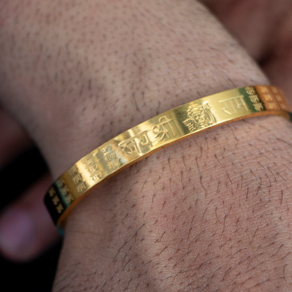 Jai Shree Ram Kada for men Bracelets | Bracelet for Boys Gold,Kada | Waterproof, Anti-tarnish Bracelet golden, Rust-free, Skin friendly | 8 mm Bracelets for Men