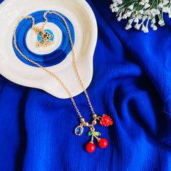 Cherry Pop Pendant Necklace | 18K Gold Plated, Waterproof & Anti-Tarnish