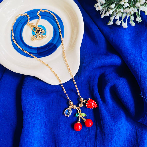 Cherry Pop Pendant Necklace | 18K Gold Plated, Waterproof & Anti-Tarnish