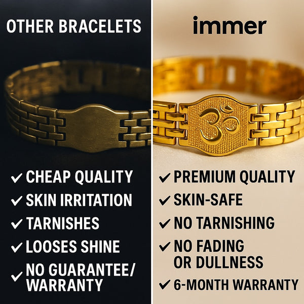 OM Bracelet for Men | 18K Gold Plated | Stainless Steel | Anti-Tarnish | Dailywear