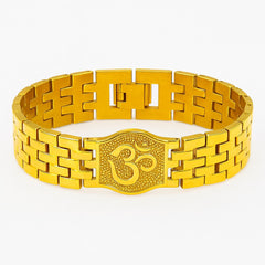 OM Bracelet for Men | 18K Gold Plated | Stainless Steel | Anti-Tarnish | Dailywear
