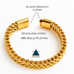 CUBAN Bracelet  for men - 2 Line  |Stainless Steel, Anti-Tarnish Jewellery in 18K Gold Plating