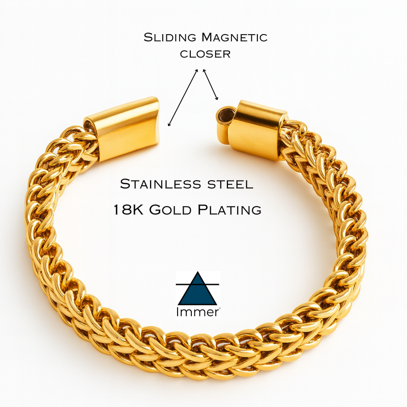 CUBAN Bracelet  for men - 2 Line  |Stainless Steel, Anti-Tarnish Jewellery in 18K Gold Plating