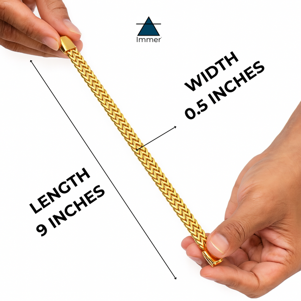 CUBAN Bracelet  for men - 2 Line  |Stainless Steel, Anti-Tarnish Jewellery in 18K Gold Plating