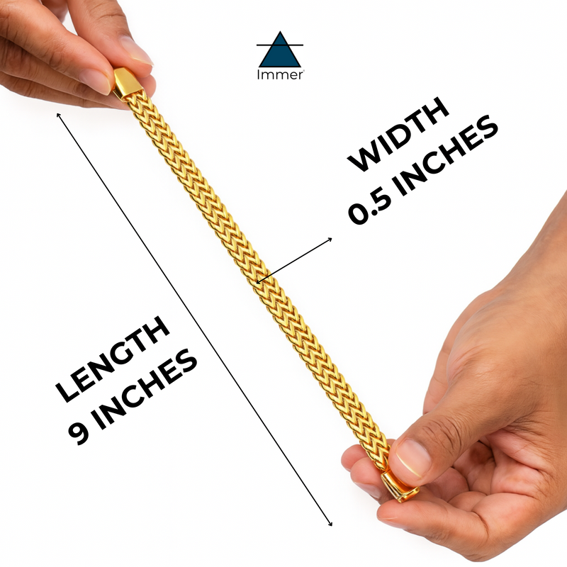 CUBAN Bracelet  for men - 2 Line  |Stainless Steel, Anti-Tarnish Jewellery in 18K Gold Plating