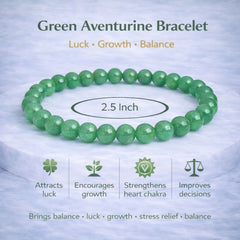 Green Aventurine Bracelet for Men & Women | Natural Gemstone Beaded Bracelet with Authenticity certificate