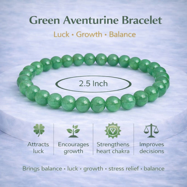 Green Aventurine Bracelet for Men & Women | Natural Gemstone Beaded Bracelet with Authenticity certificate