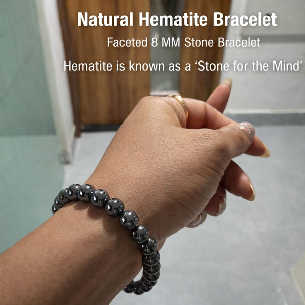 Hematite Natural Stone Bracelet for Men & Women with Authenticity certificate