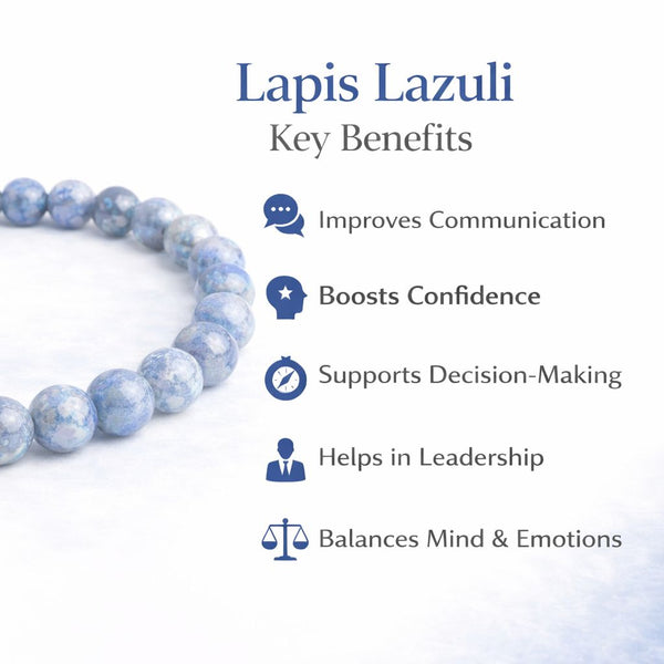 Lapis Lazuli Bracelet for Men & Women | Natural Stone Bracelet with Authenticity certificate