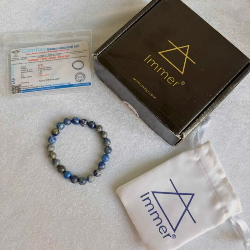 Lapis Lazuli Bracelet for Men & Women | Natural Stone Bracelet with Authenticity certificate