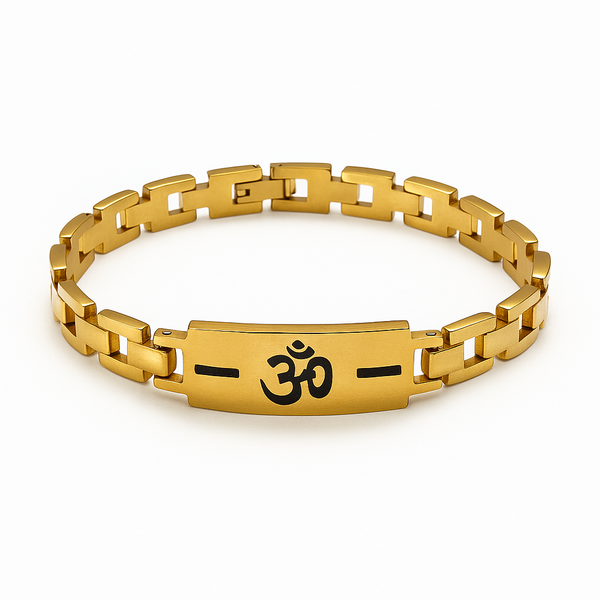 OM Bracelet for Men | 316 Grade Stainless Steel | Anti-Tarnish Spiritual Bracelet by Immer