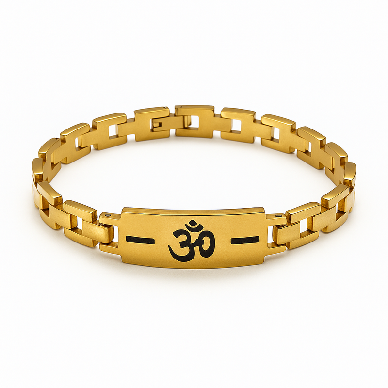 OM Bracelet for Men | 316 Grade Stainless Steel | Anti-Tarnish Spiritual Bracelet by Immer