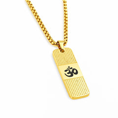 Gold Pendant for Men with OM Design