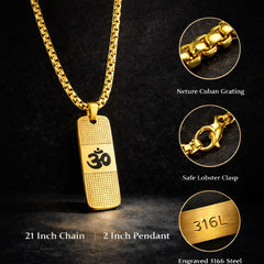 Gold Pendant for Men with OM Design