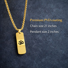 Gold Pendant for Men with OM Design