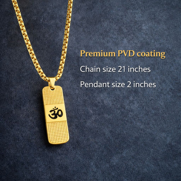 Gold Pendant for Men with OM Design