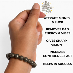 Pyrite Bracelet for Men & Women – Genuine Stone Bracelet for Wealth, Protection & Success