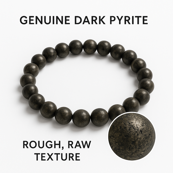 Pyrite Bracelet for Men & Women – Genuine Stone Bracelet for Wealth, Protection & Success