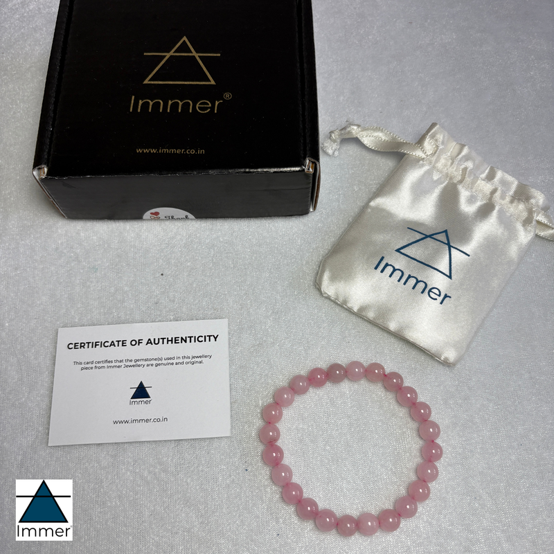 Rose Quartz Bracelet for Love, Healing & Self-Care | Genuine Crystal Bracelet for Women & Men | Authentic Natural Stone with Certificate