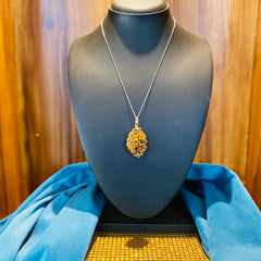 2 Mukhi Rudraksha Pendant with 925 Silver Chain for Men & Women