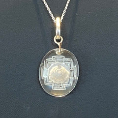 Shree Yantra Crystal Pendant in 925 Sterling Silver – Genuine & Handcrafted