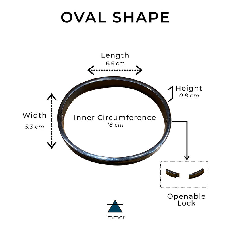 Stainless Steel Sirius Openable Oval Kada Bracelets | Bracelet for Men and Boys - Black Kada | Waterproof, Anti-tarnish, Rust-free | 8 mm Bracelets for Men