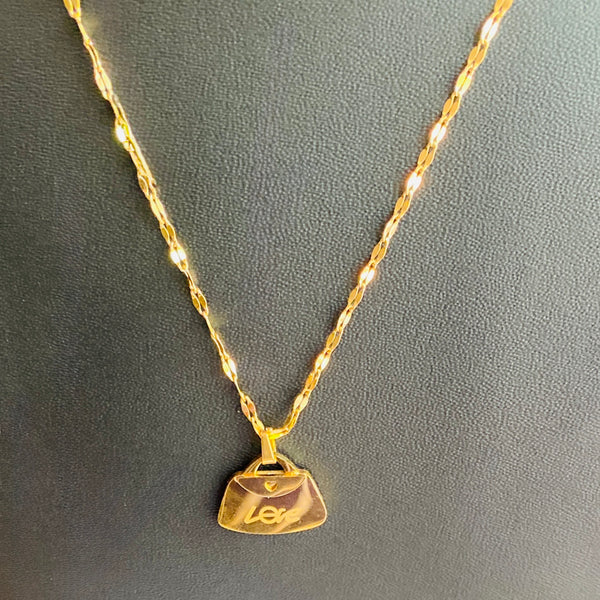 Love Bag Pendant – Gold Plated Necklace with Chain