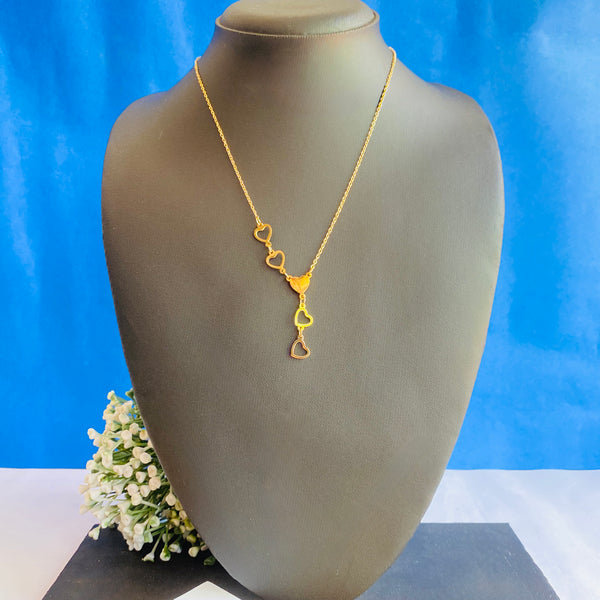 Linked Hearts Drop 18k Gold Plated Chain Necklace | Demi-fine & Anti tarnish
