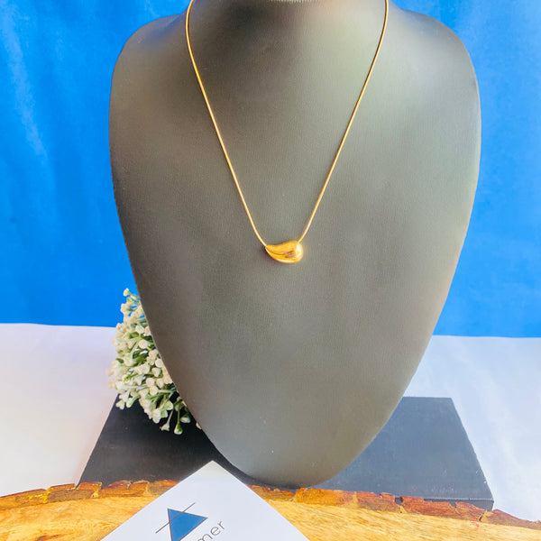 Bold Drop 18k Gold plated Minimal Charm Necklace |Demi-fine & Dailywear